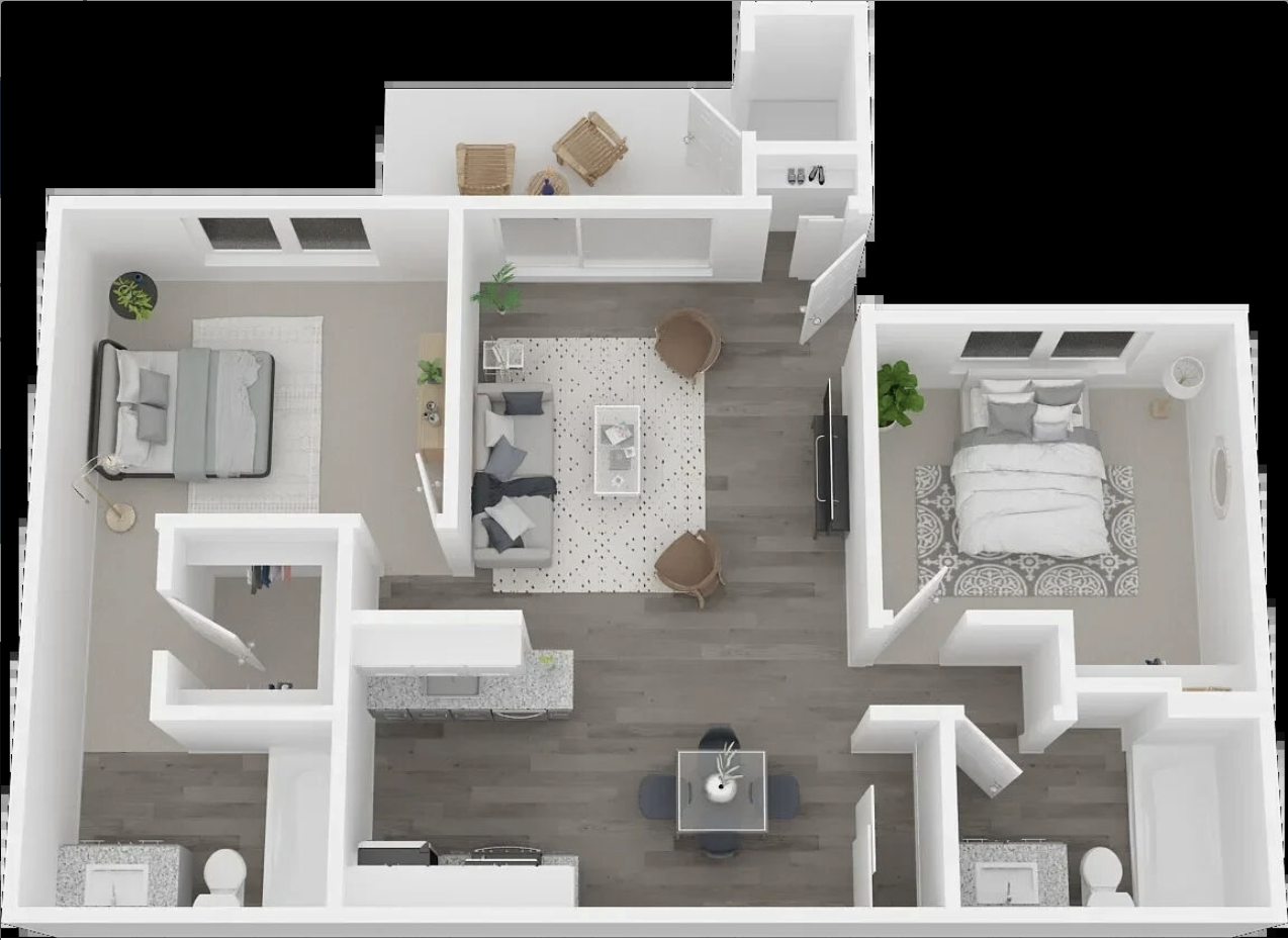 2x2 floor plan rendering