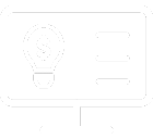 monitor with lightbulb icon