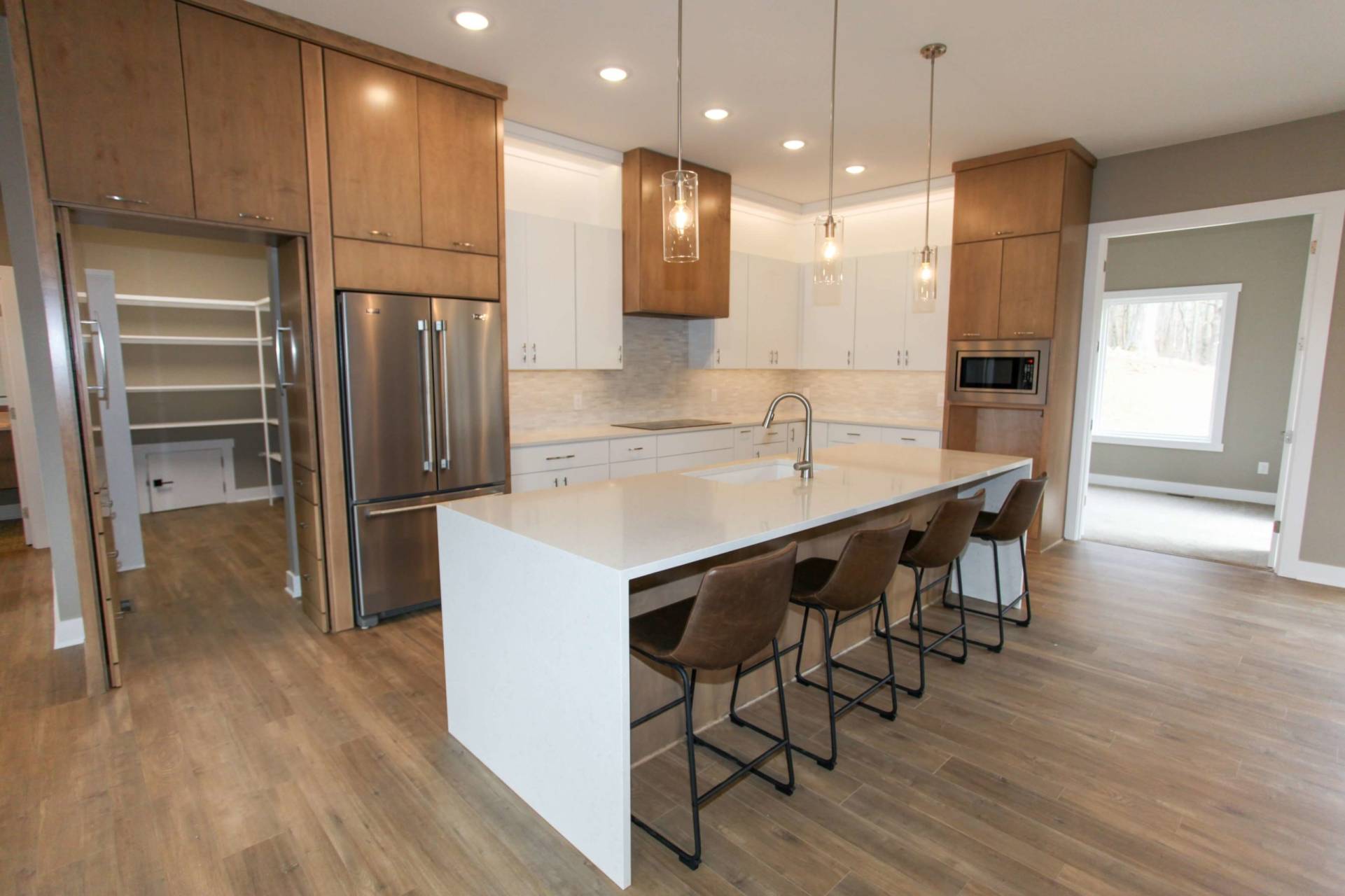 kitchen with walk in pantry