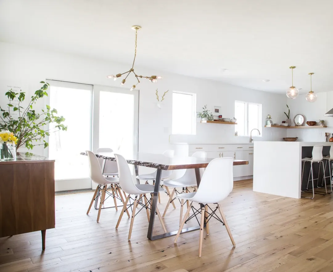 dining room and kitchen open concept
