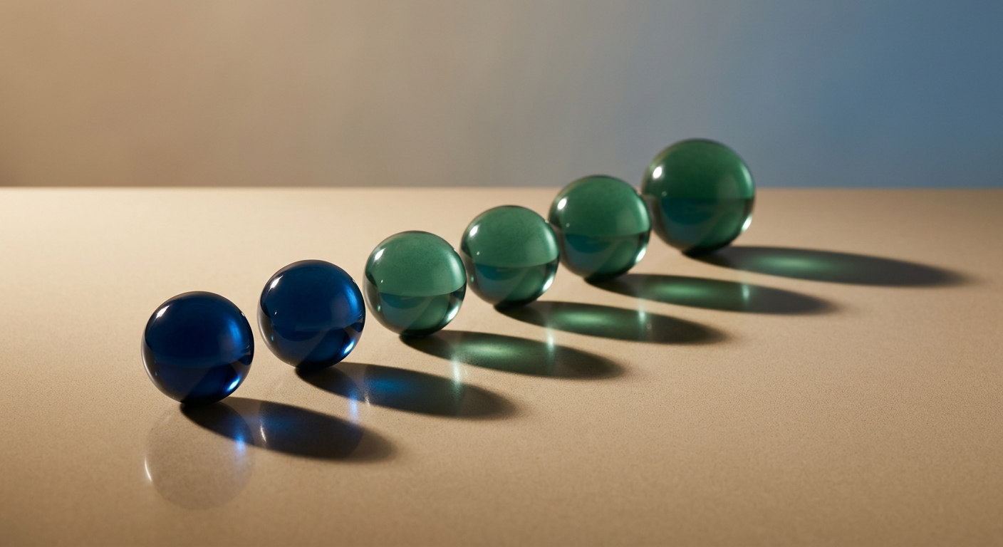 A single blue sphere multiplying into five identical spheres with lengthening shadows, illustrating how one request triggers multiple costly model calls.