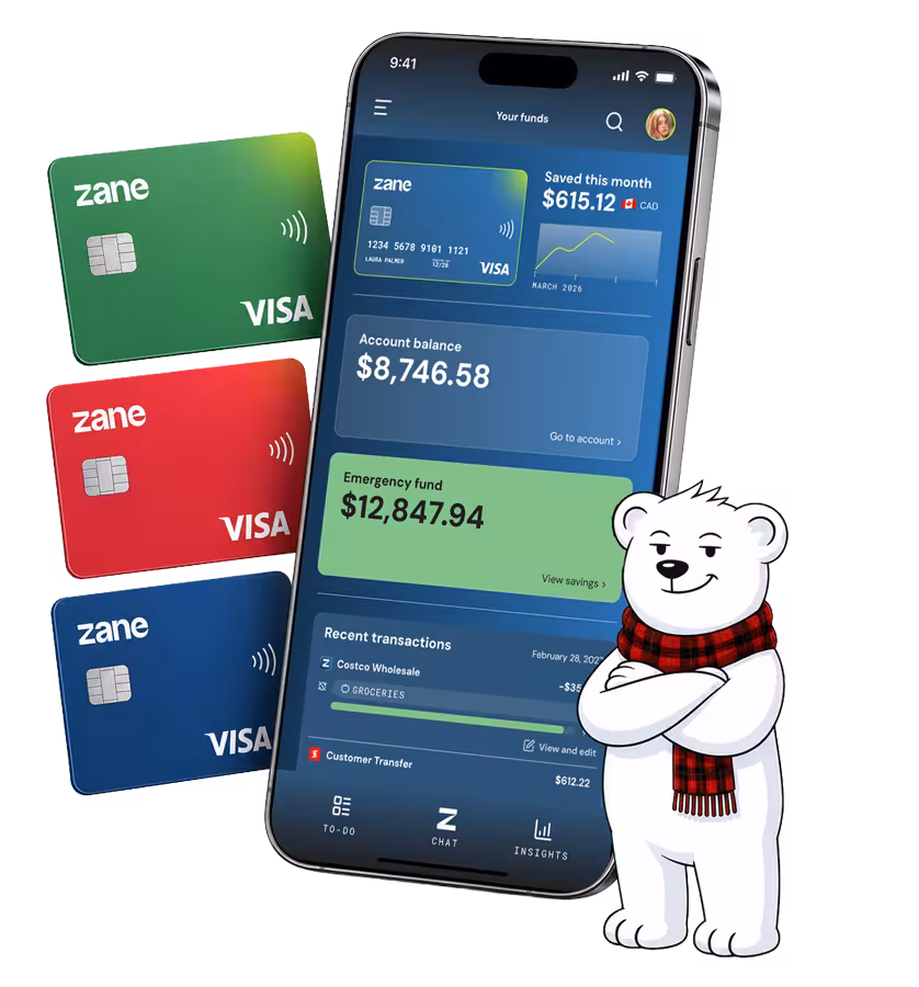 financial app with debit credit cards emergency funds canada