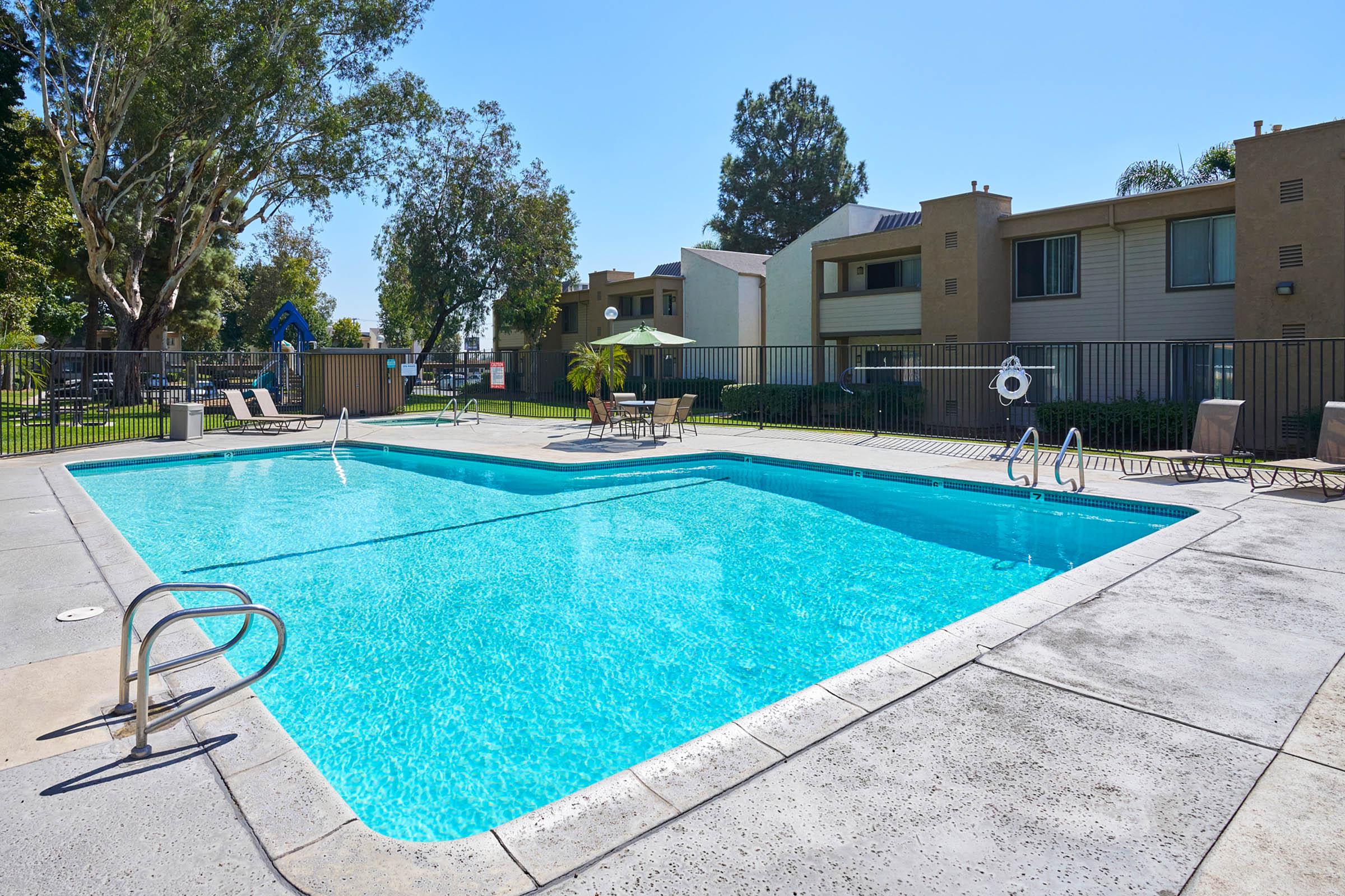 Swimming pool with view of exterior
