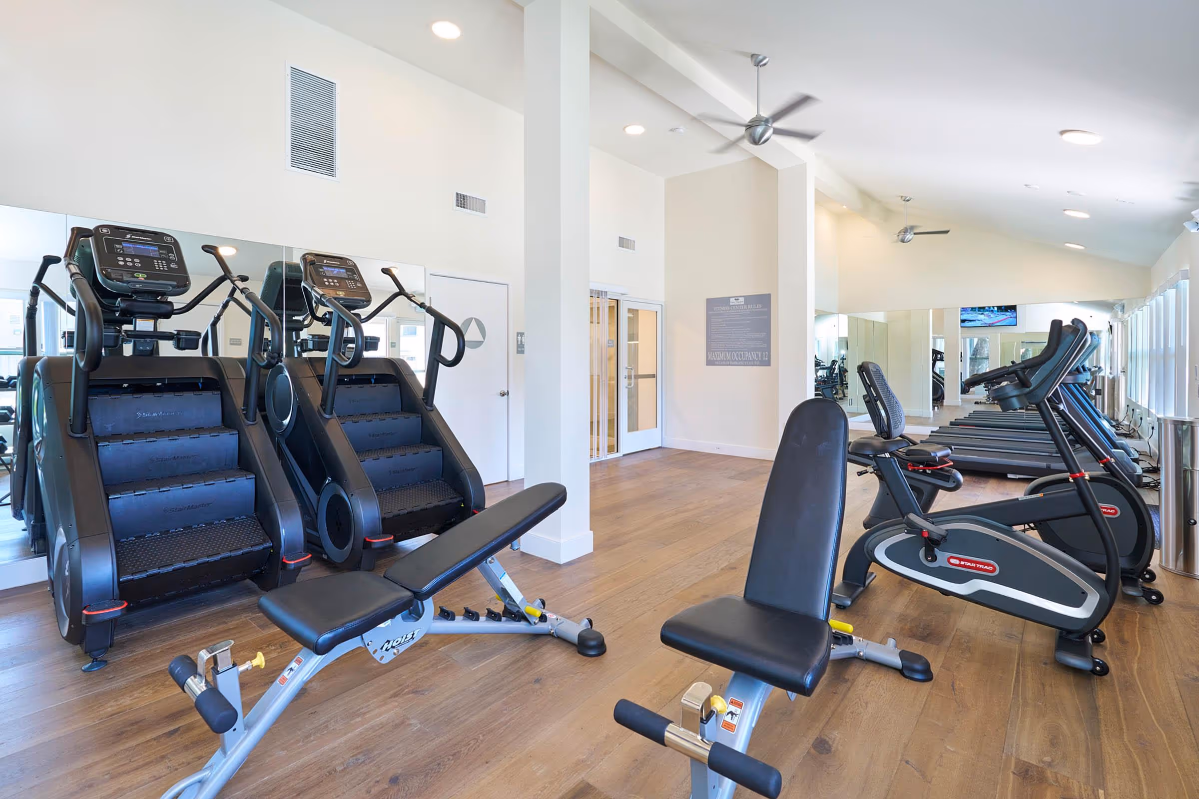 Gym with stair masters 