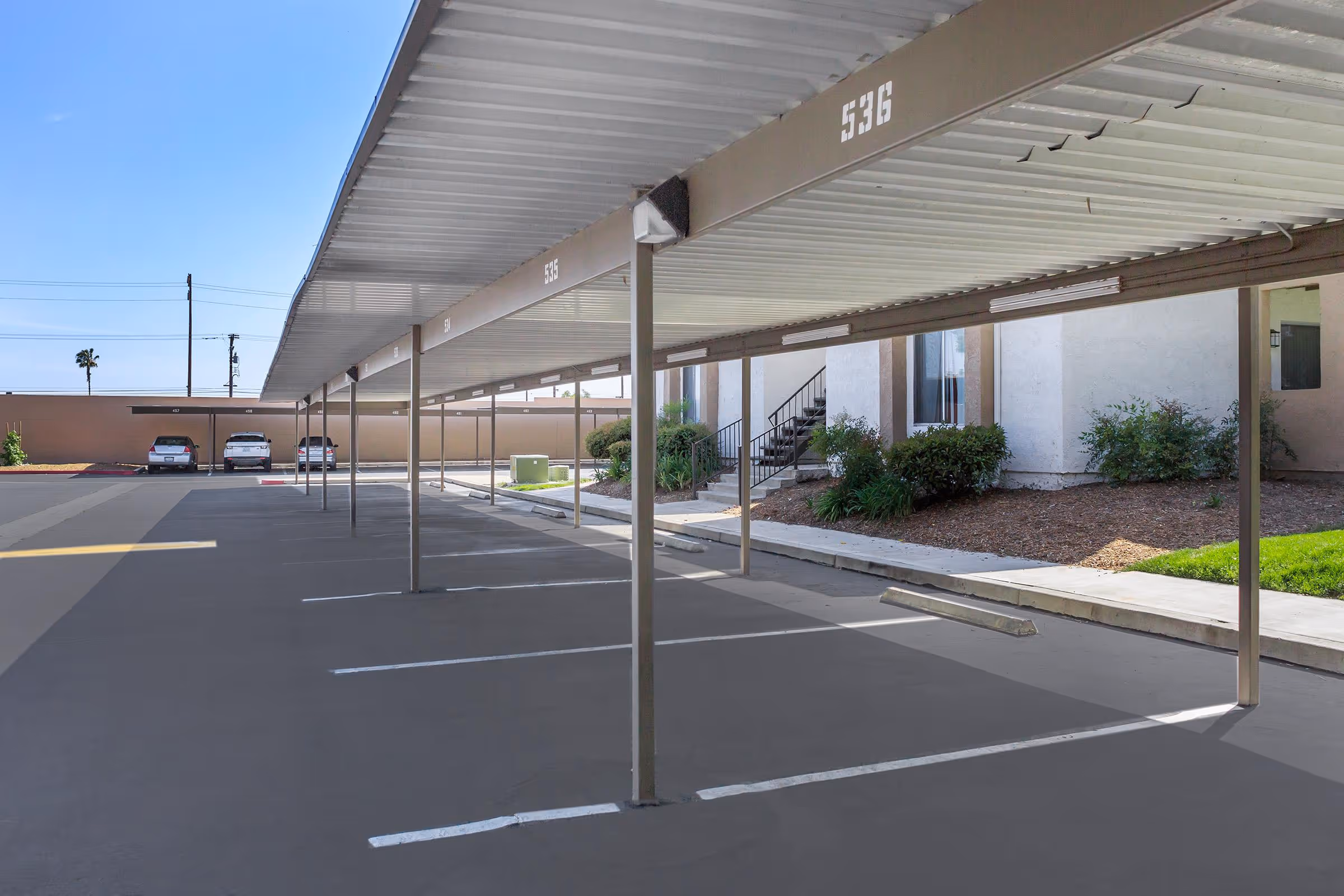 Covered parking area