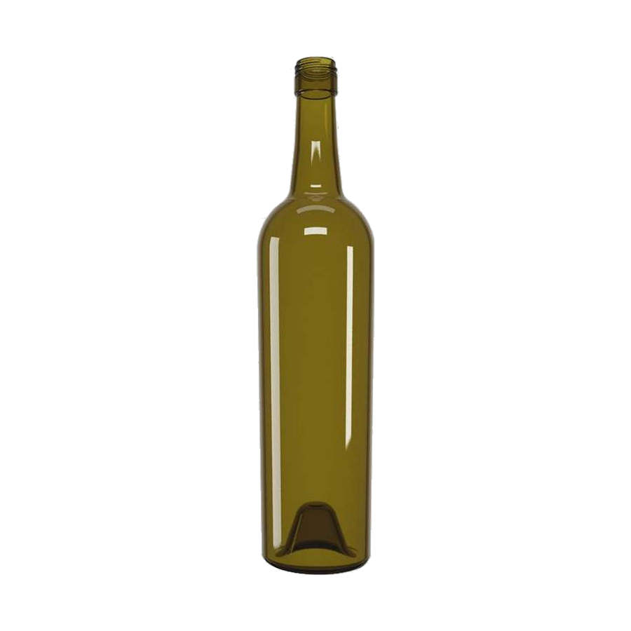 750 mL Bordeaux Tapered 30x60 Screw Cap WCF — Antique Green glass