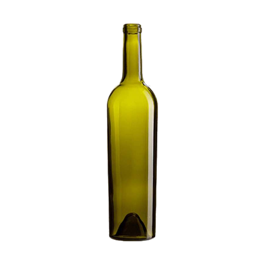 750 mL Bordeaux Tapered 28.9 mm Cork WCF - Antique Green — Antique Green glass