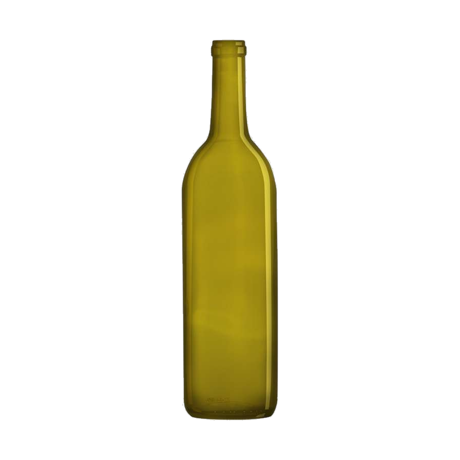 750 mL Bordeaux Flat Bottom 28.9 mm Cork W5 - Antique Green — Antique Green glass