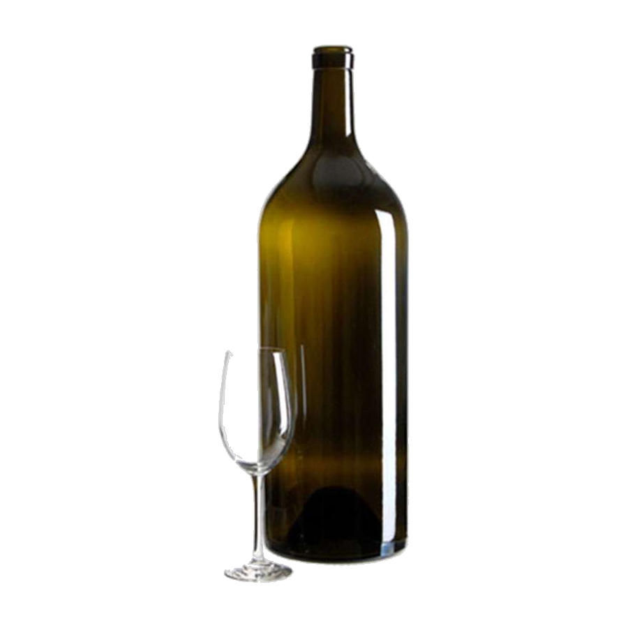 6 L Bordeaux Tapered 47 mm Cork Francese — Antique Green glass
