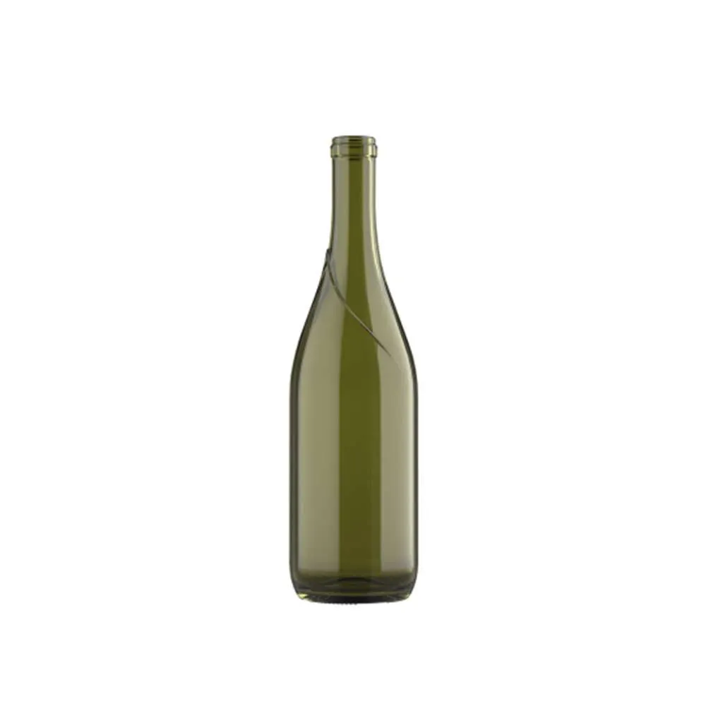750 mL Burgundy 29.77 mm Cork Revino Refillable - Antique Green — Antique Green glass