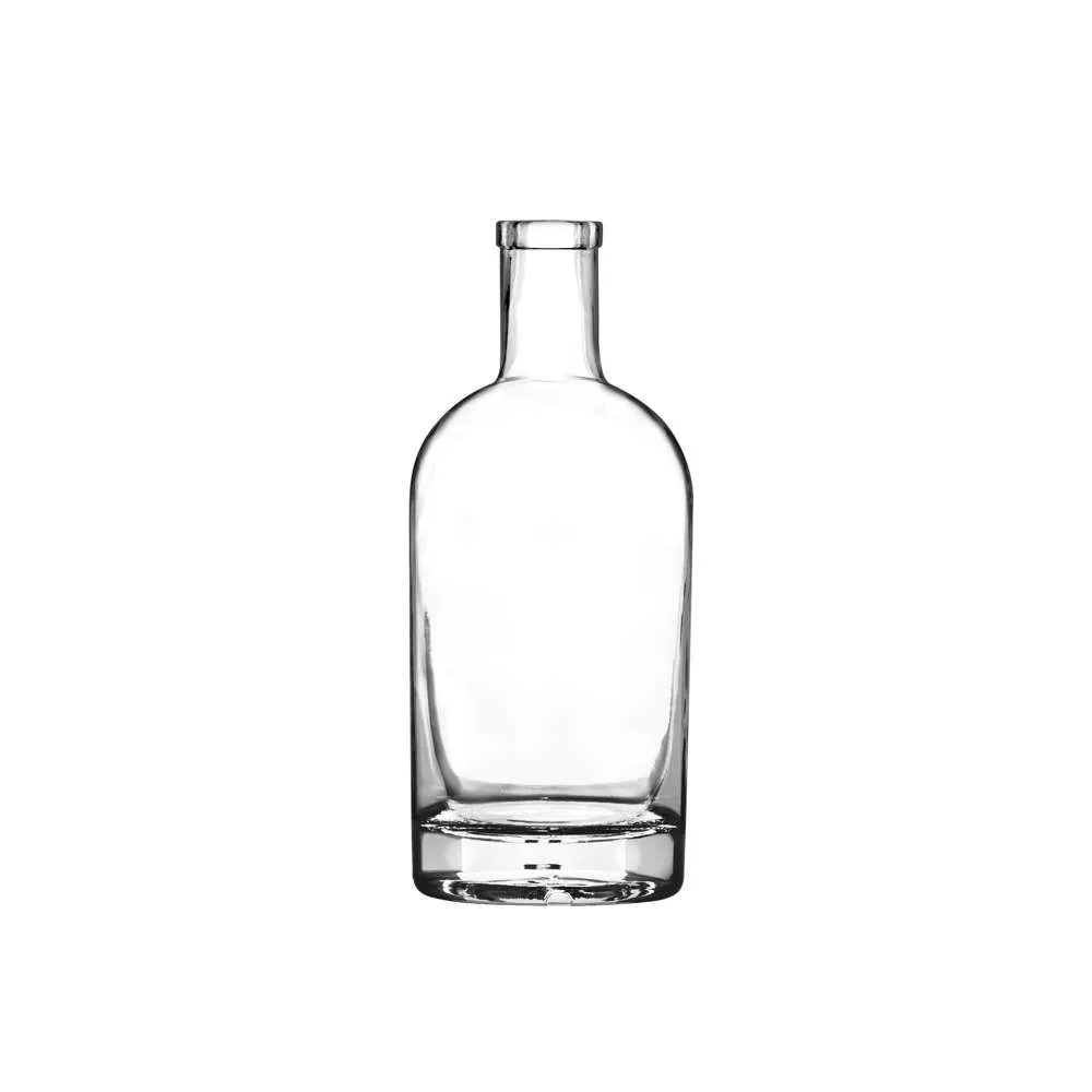 750 mL Round 21.5 mm Bar Top Brownstone Spirits Bottle — SX2821P in extra flint glass