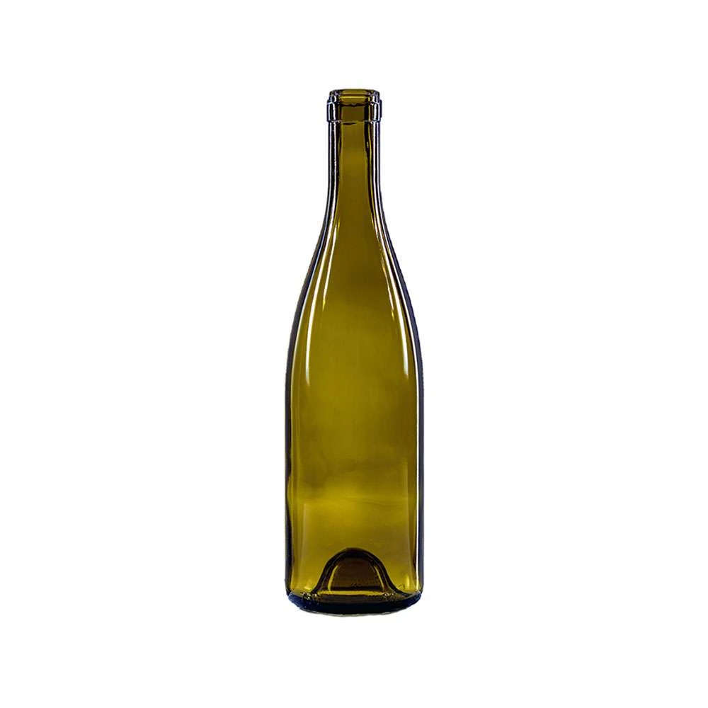 750 mL Burgundy Fat Neck 32 mm Cork Wine Bottle — Antique Green — 8905