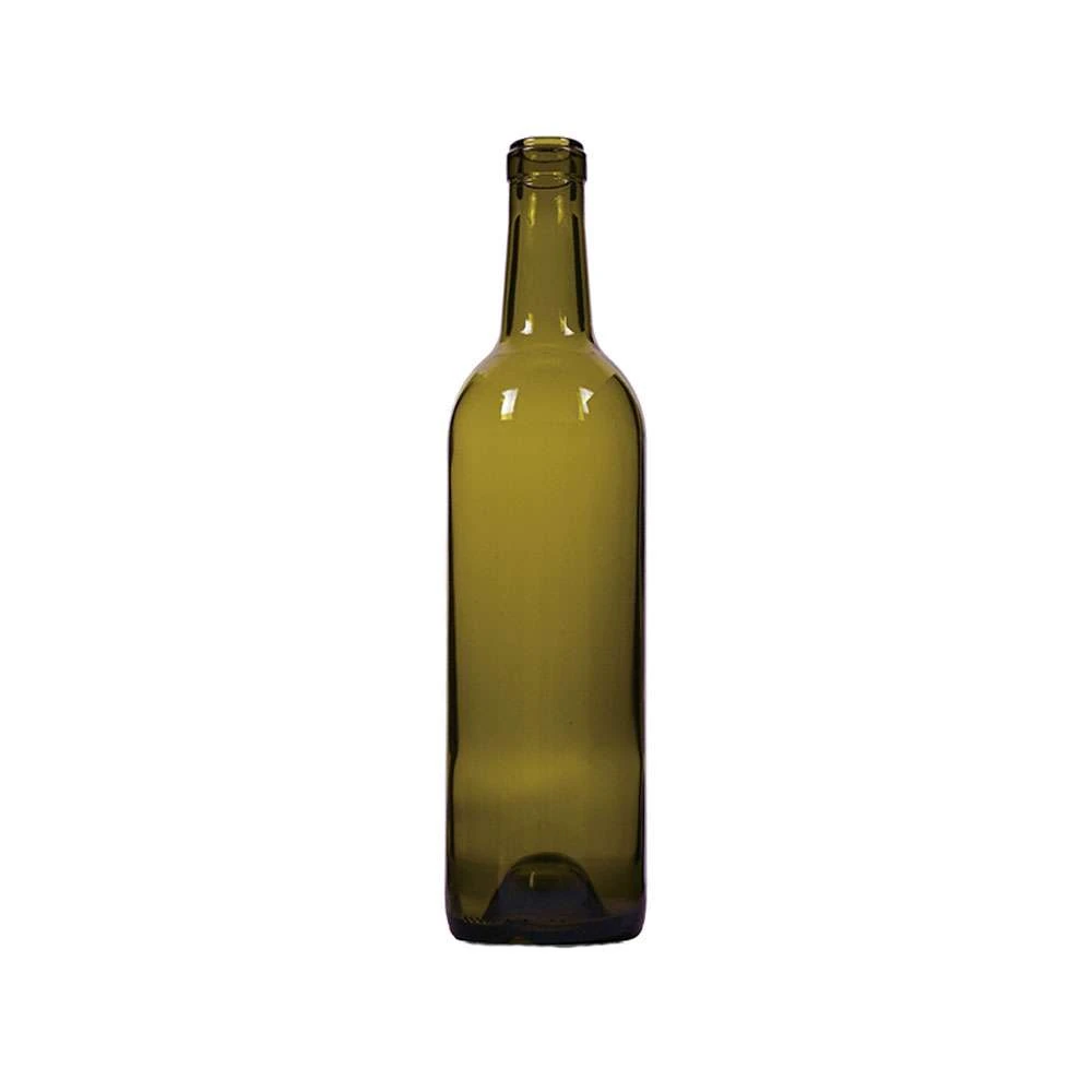 750 mL Bordeaux Heavyweight 32 mm Cork Wine Bottle — Antique Green — 8275