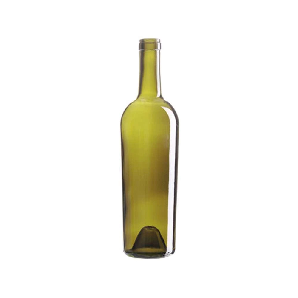 750 mL Bordeaux Tapered Heavyweight 32 mm Cork Strada Wine Bottle — Antique Green — 9362238