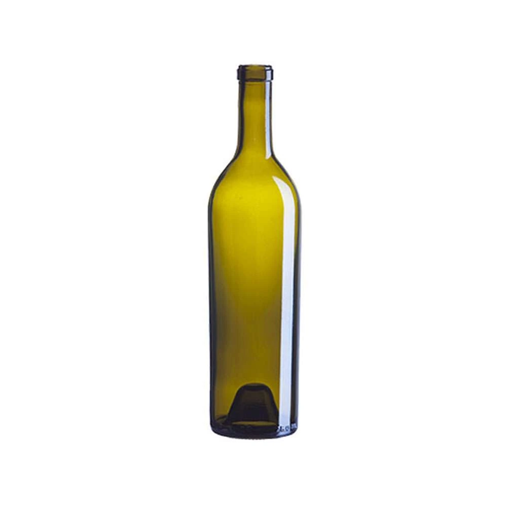 750 mL Bordeaux Tapered Heavyweight 31.5 mm Cork Fuga Wine Bottle — Antique Green — 9362150