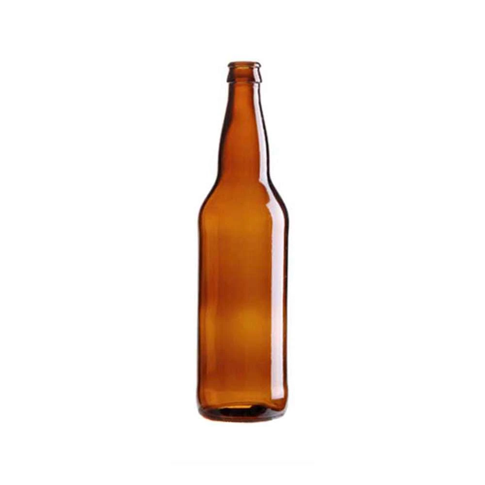 22 oz Longneck 26 mm Pry Crown Beer Bottle — Amber