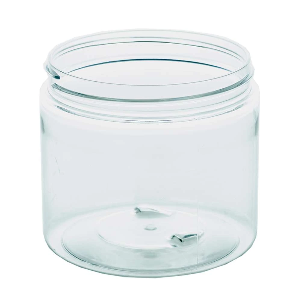 16 oz Straight Sided Jar 89-400 Continuous Thread — Clear