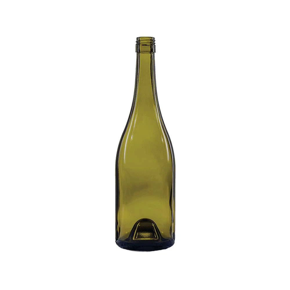 750 mL Burgundy Wide Body 30x60 Screw Cap Wine Bottle — Antique Green — 8615