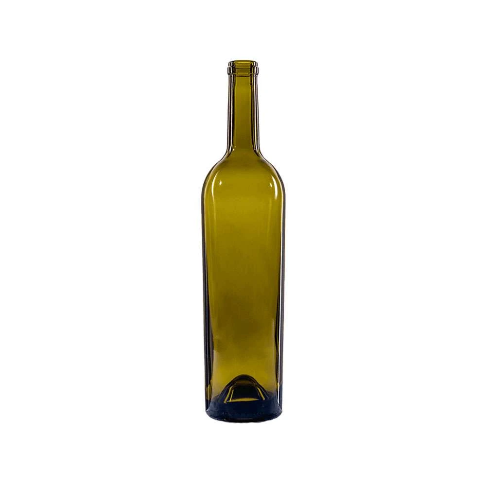 750 mL Bordeaux Tapered 28.9 mm Cork Wine Bottle — Antique Green — 8255