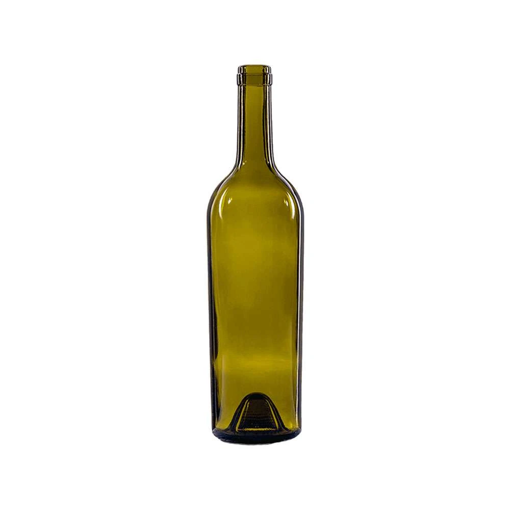 750 mL Bordeaux Tapered 29.2 mm Cork Wine Bottle — Antique Green — 8795