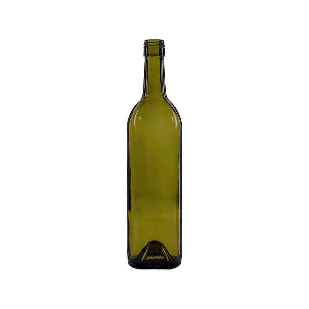 750 mL Bordeaux 30x60 Screw Cap Wine Bottle — Antique Green — 7345