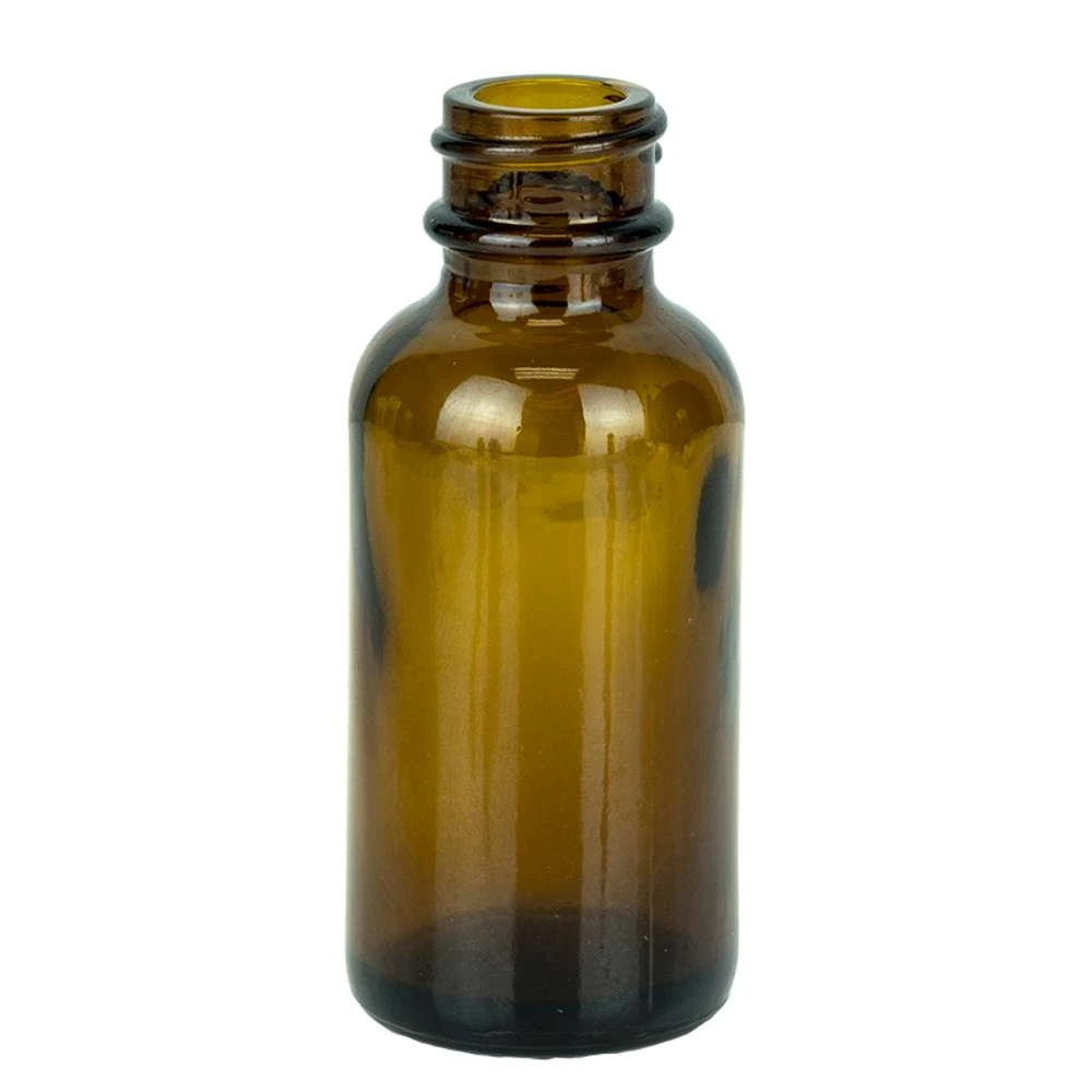 1 oz Boston Round 20-400 Continuous Thread Specialty Glass Bottle — Amber
