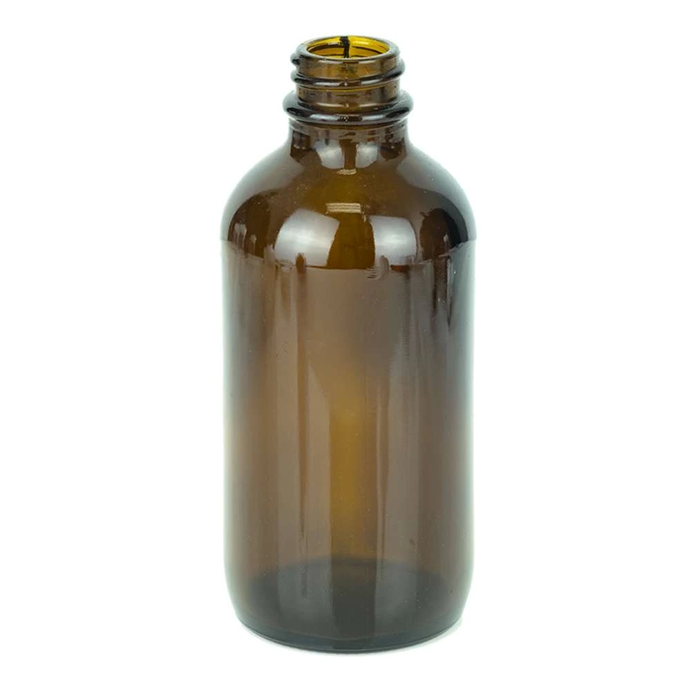 4 oz Boston Round 22-400 Continuous Thread Specialty Glass Bottle — Amber