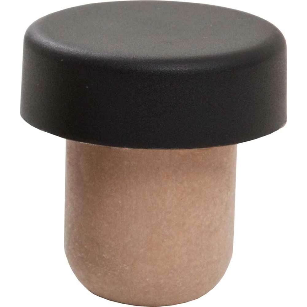 18.5 mm Pour Spout Natural Cork Wood Closure — Black
