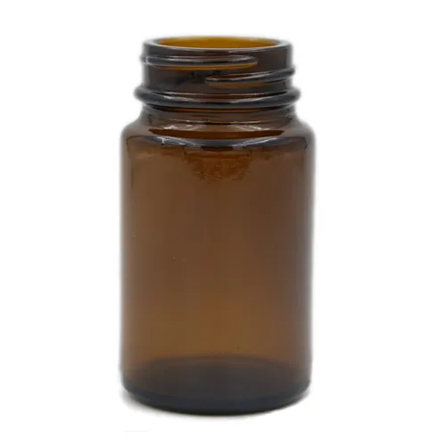 75 cc Amber Wide Mouth Glass Packer