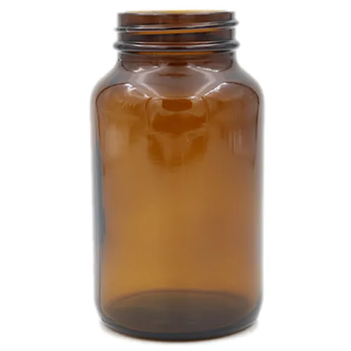 200 cc Amber Wide Mouth Glass Packer