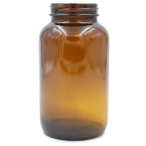 400 cc Amber Wide Mouth Glass Packer
