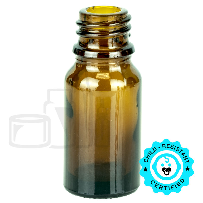 10 mL Amber Euro Round Glass Bottle — E102-S