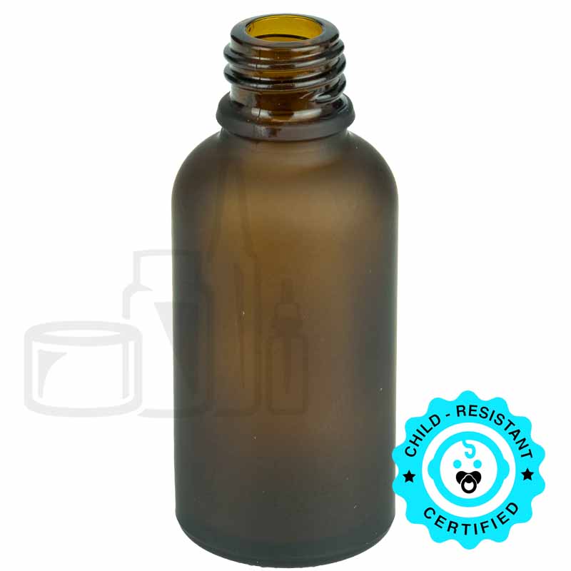 30 mL Frosted Amber Euro Round Glass Bottle — Z808-H