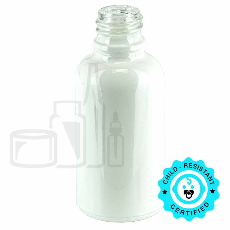 30 mL Shiny White Euro Round Glass Bottle — Z810