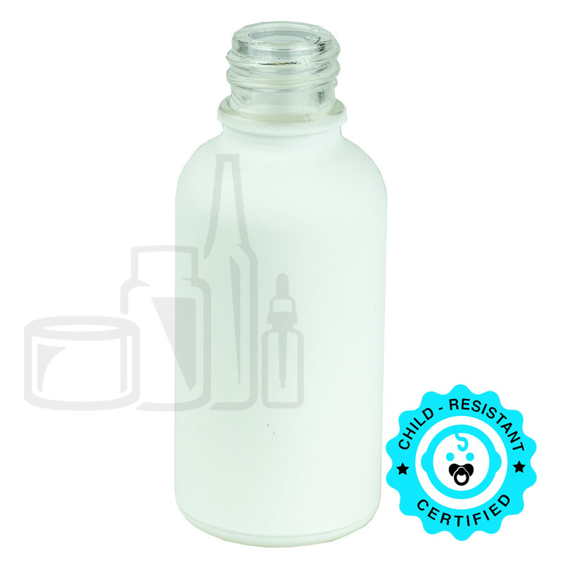 30 mL Matte White Euro Round Glass Bottle — Z813