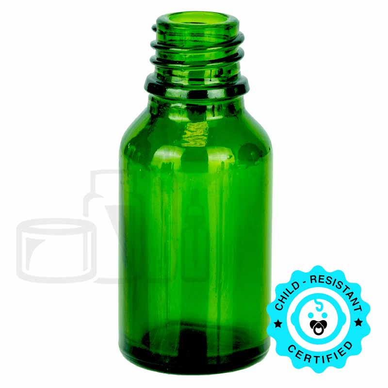 15 mL Green Euro Round Glass Bottle — E624