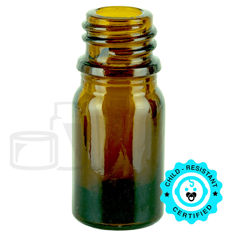 5 mL Amber Euro Round Glass Bottle — E502-S