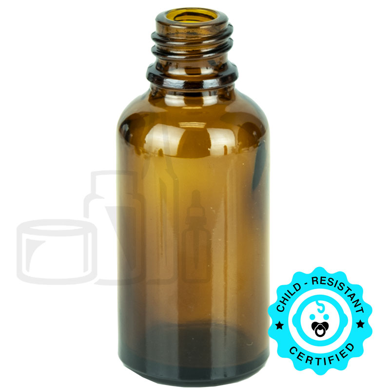 30 mL Amber Euro Round Glass Bottle — Z802-S