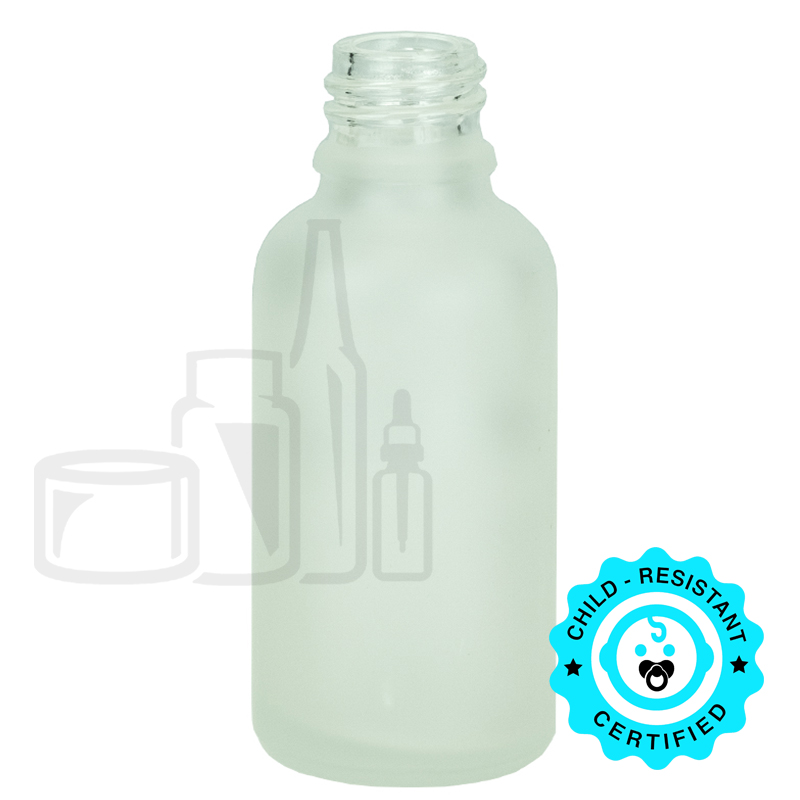 30 mL Frosted Clear Euro Round Glass Bottle — Z811-S