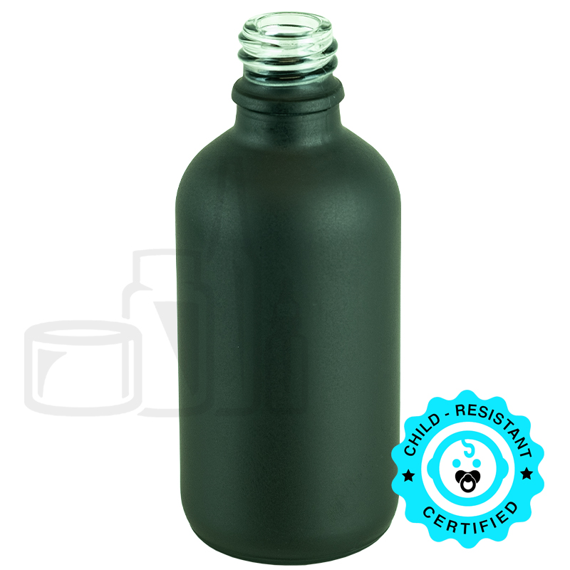 60 mL Matte Black Euro Round Glass Bottle — Z612-S