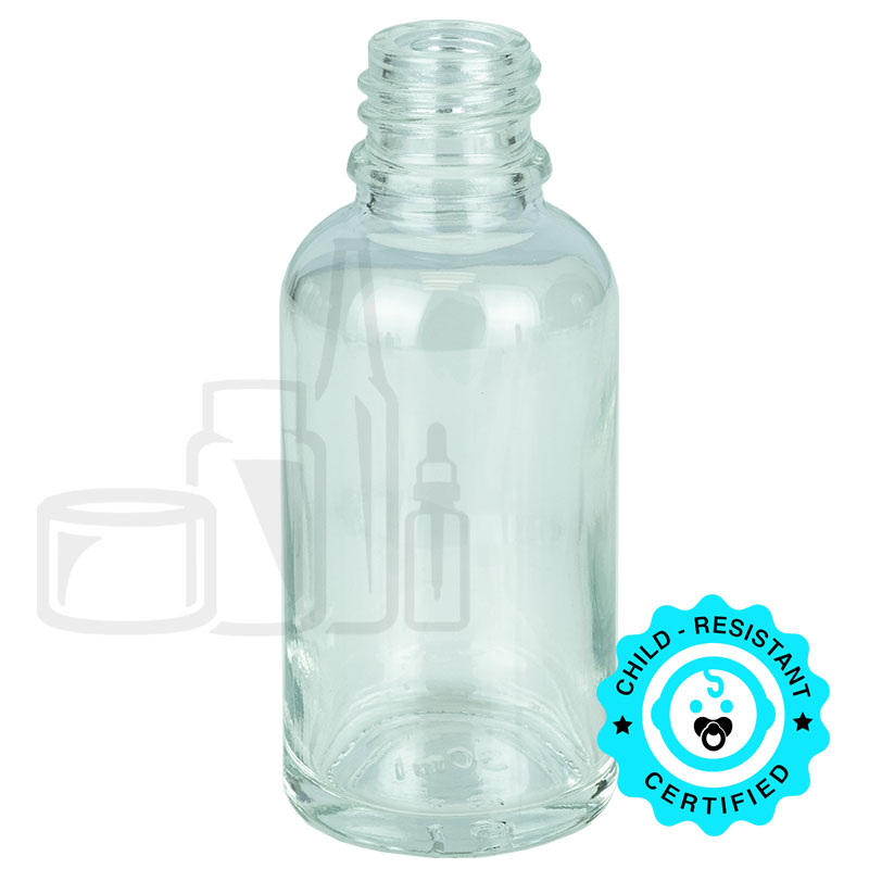 30 mL Clear Euro Round Glass Bottle — Z801-S