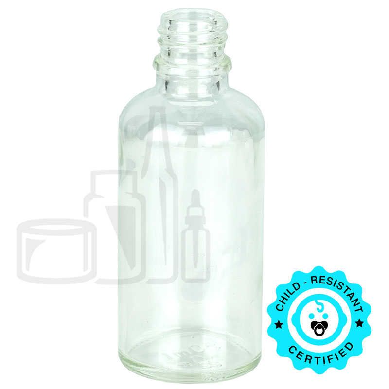 50 mL Clear Euro Round Glass Bottle — Z501-S