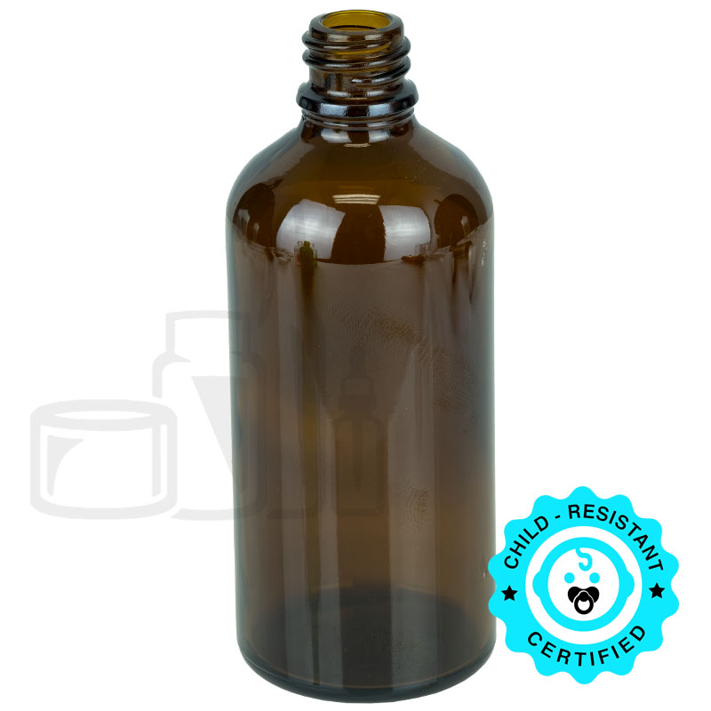 100 mL Amber Euro Round Glass Bottle — Z902-S