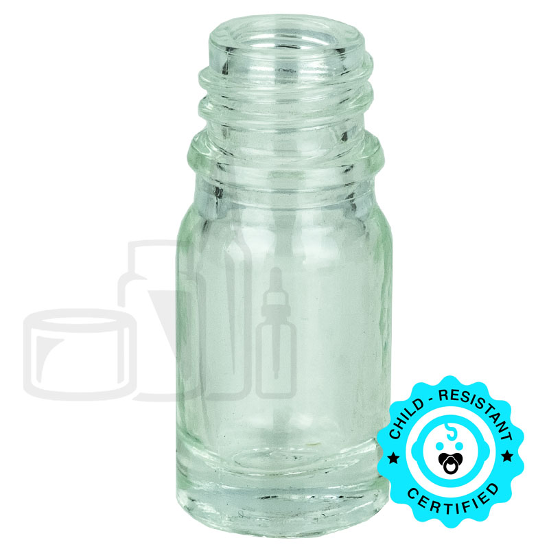 5 mL Clear Euro Round Glass Bottle — E501-S