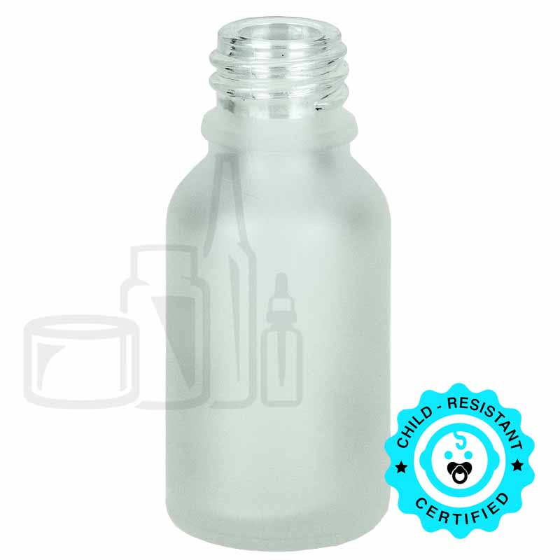 15 mL Frosted Euro Round Glass Bottle — E611-390