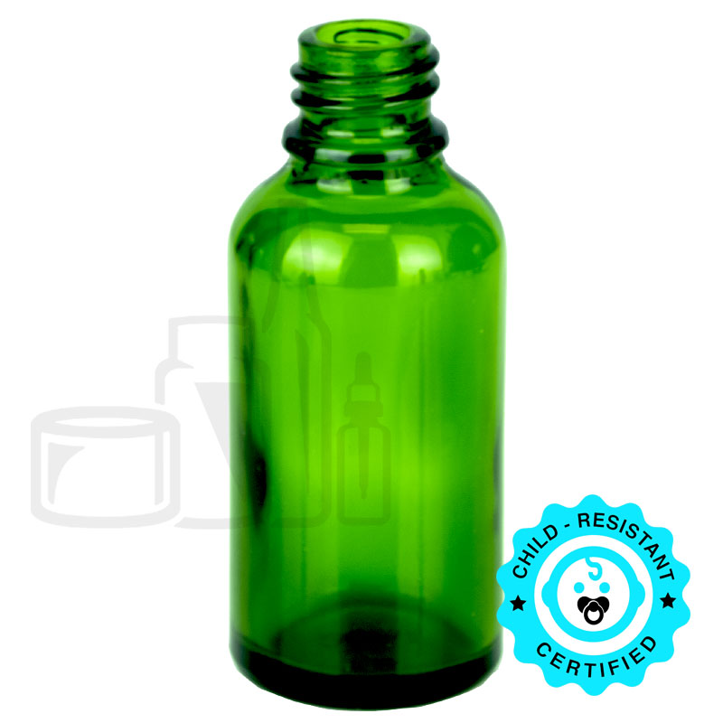 30 mL Green Euro Round Glass Bottle — Z804-PP