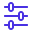 Icon of sliders representing settings or control adjustments.