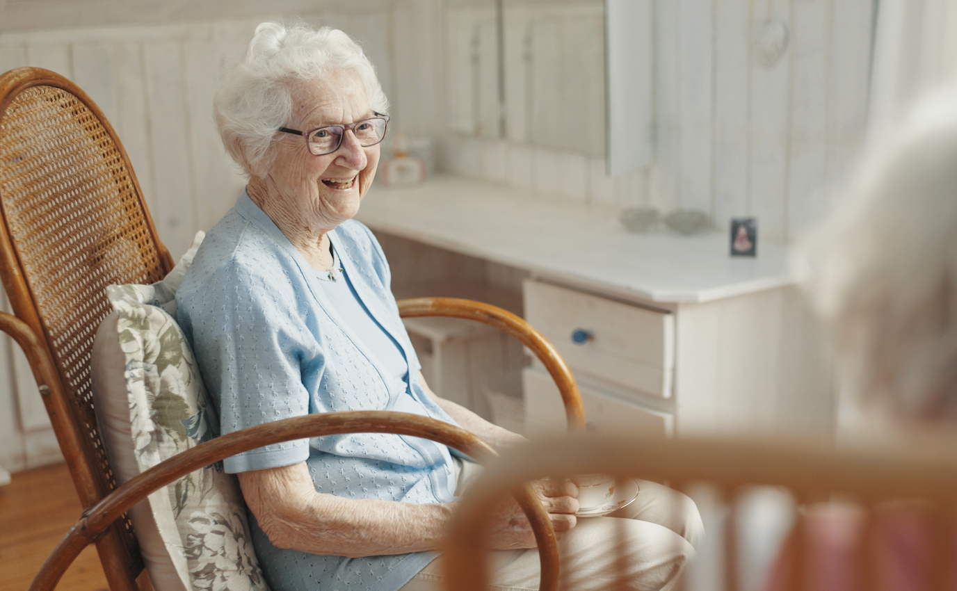 Older woman relaxing at home