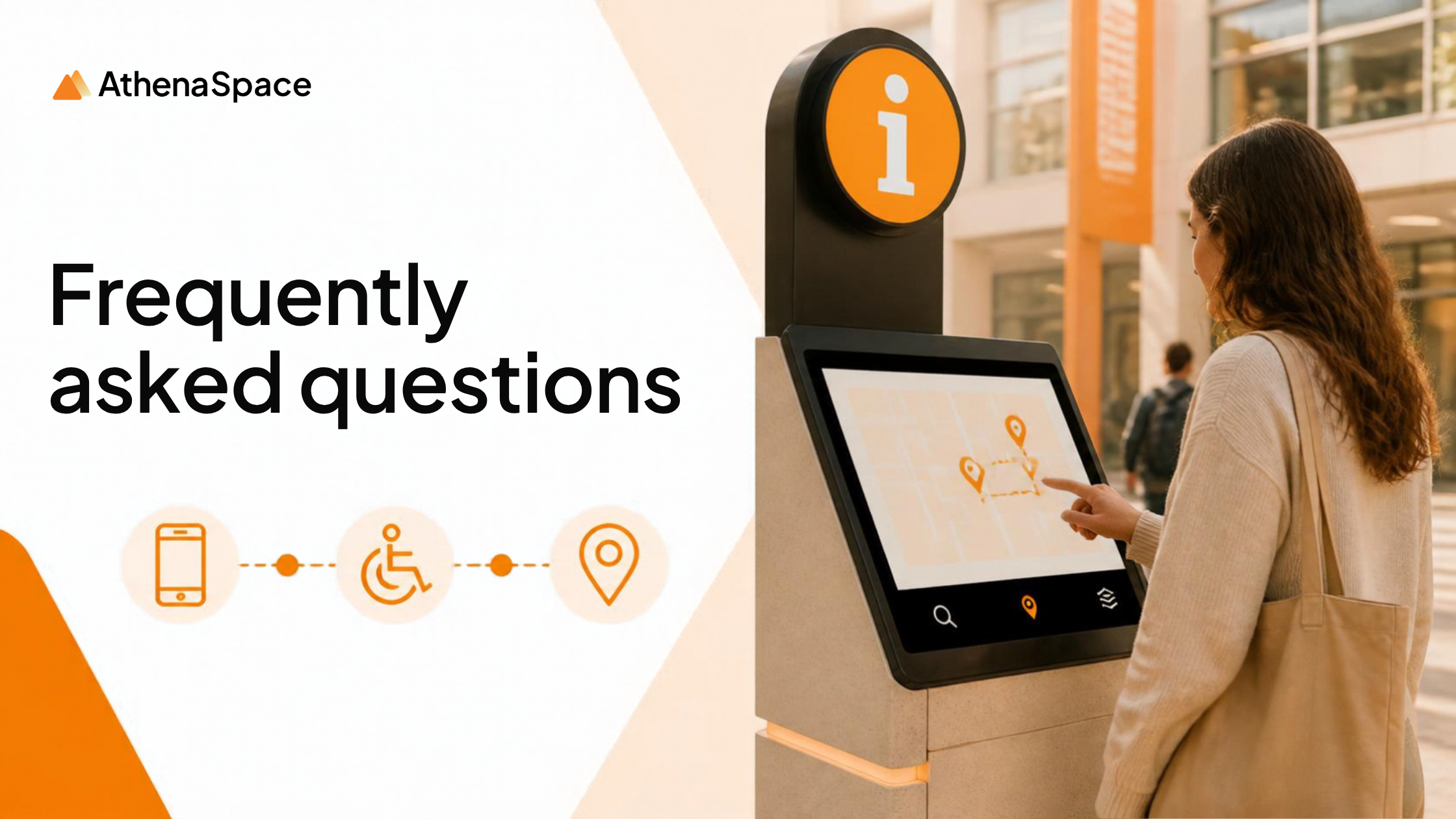 Lady using information kiosk