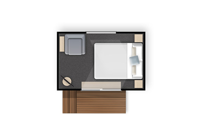 Plan of Sleepout 1 bedroom cabin